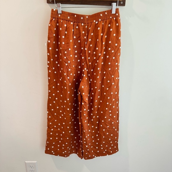 NWT Anthropologie Isobel Wide Leg Pleated Apollo Dot Pants‎ Brown Tan Small - Picture 7 of 10